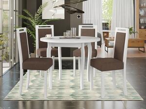 Jídelní stůl se 4 židlemi AL18, Barva dřeva: bílá, Potah: Soro 28 Mirjan24 5903211268007
