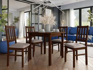 Rozkládací jídelní stůl se 4 židlemi AL08, Barva dřeva: ořech-L, Potah: Hygge D20 Mirjan24 5903211267796