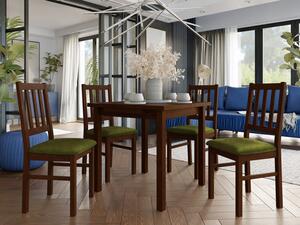 Rozkládací jídelní stůl se 4 židlemi AL08, Barva dřeva: ořech-L, Potah: Zetta 297 Mirjan24 5903211267789