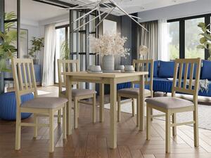 Rozkládací jídelní stůl se 4 židlemi AL08, Barva dřeva: bílá-L, Potah: 25x - Paros 2 Mirjan24 5903211238147