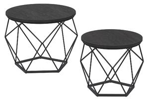 SADA KONFERENČNÍCH STOLKŮ, černá, kov, kompozitní dřevo, 50/40,6/50 cm MID.YOU, Online Only