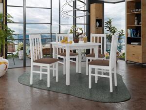 Rozkládací jídelní stůl se 4 židlemi AL14, Barva dřeva: bílá-L, Potah: 25x - Paros 2 Mirjan24 5903211239588
