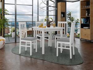 Rozkládací jídelní stůl se 4 židlemi AL14, Barva dřeva: bílá-L, Potah: Hygge D91 Mirjan24 5903211268816