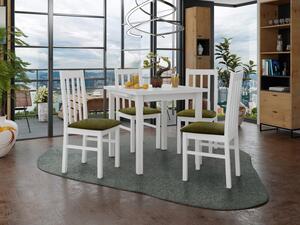 Rozkládací jídelní stůl se 4 židlemi AL14, Barva dřeva: bílá-L, Potah: Zetta 297 Mirjan24 5903211268786