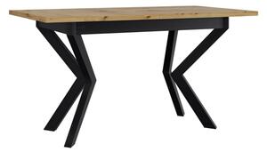 Jídelní stůl Elarno 80 x 140/180 IV, Barva dřeva: bílá-L, Barvy nožiček: černý kov Mirjan24 5903211275869