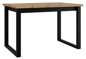 Jídelní stůl Elarno 92 x 160/240 III L, Barva dřeva: bílá-L, Barvy nožiček: černý kov Mirjan24 5903211275821