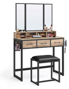 TOALETNÍ STOLEK, černá, barvy dubu, 90/40/141 cm Boxxx, Online Only