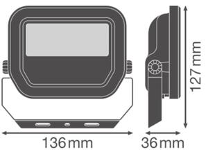 LED reflektor LEDVANCE FLOODLIGHT bílý 8W/6W 1200lm/850lm 3000K teplá bílá IP66