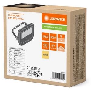 LED reflektor LEDVANCE FLOODLIGHT černý 10W 1100lm 3000K teplá bílá IP66
