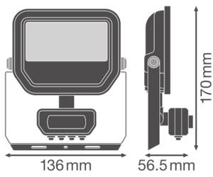 LED reflektor s pohybovým čidlem LEDVANCE FLOODLIGHT bílý SENSOR 8W/6W 1100/780lm 3000K teplá bílá IP65
