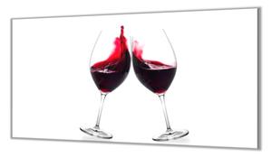 Ochranná deska sklenice červeného vína - 50x70cm / S lepením na zeď