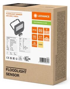 LED reflektor s pohybovým čidlem LEDVANCE FLOODLIGHT černý SENSOR 8W/6W 1100/780lm 3000K teplá bílá IP65