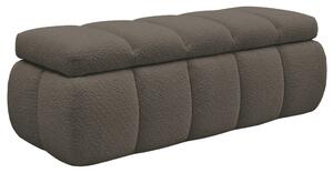 -25 % Dny MOMENTI– Bobochic Paris Hnědá bouclé lavice Denali 144 cm s úložným prostorem
