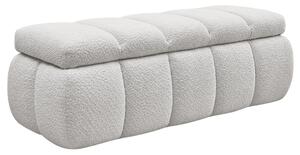 -25 % Dny MOMENTI– Bobochic Paris Světle šedá bouclé lavice Denali 144 cm s úložným prostorem