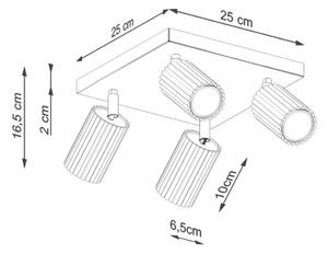 Stropní svítidlo SOLLUX KARBON 4 zlaté GU10 4x10W bez žárovek SL.1564