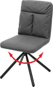 Jídelní židle HWC-G58, kuchyňská židle, otočná automatická poloha textil/látka šedá