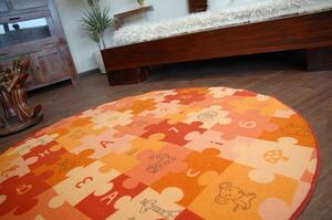 Koberce Łuszczów Kulatý koberec PUZZLE oranžový kruh 100 cm