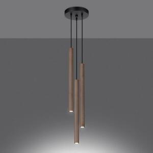 Závěsné svítidlo SOLLUX PASTELO 3P dřevo G9 3x8W bez žárovky SL.1268