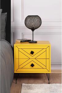 Asir Noční stolek LUNA 55x50 cm žlutá AS1270