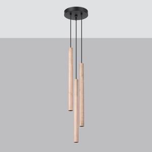 Závěsné svítidlo SOLLUX PASTELO 3P dřevo G9 3x8W bez žárovky SL.1268
