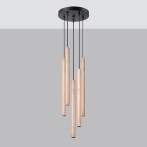 Závěsné svítidlo SOLLUX PASTELO 5P dřevo G9 5x8W bez žárovky SL.1270