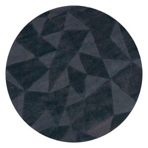 Antracitový ručně tkaný vlněný kulatý koberec ø 160 cm Shard Charcoal – Flair Rugs