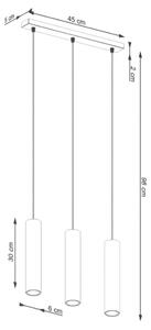 Závěsné svítidlo SOLLUX LAGOS 3L krémová GU10 3x10W bez žárovek SL.1481