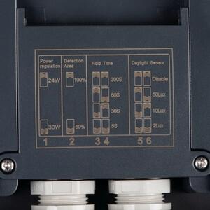 LED svítidlo s pohybovým čidlem Kanlux BENO 12-18W CCT-L-SEG IP65 3000K/4000K/6500K 38788