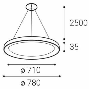 Led2 Závěsné LED svítidlo BELLA SLIM P-Z ø 78 cm Barva: Kávová, Teplota světla: 3000K/4000K, Stmívání, řízení: DALI/PUSH
