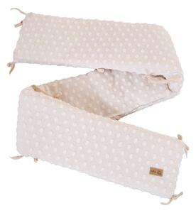 Béžový mantinel do postýlky s příměsí bavlny 170 cm Frosty Almond – Roba