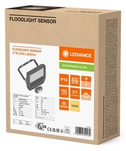 LED reflektor s pohybovým čidlem LEDVANCE FLOODLIGHT černý 17W/11W 2400lm/1600lm 3000K teplá bílá IP65
