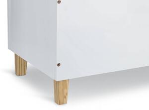 Dřevěná truhla na hračky MRAK, bílá, 60 cm