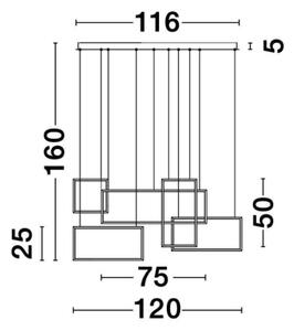 Závěsné LED svítidlo NOVA LUCE CORNICE 91W 3000K 9142765 stmívatelné Triac
