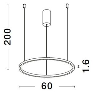 Závěsné LED svítidlo NOVA LUCE TARQUIN 37W 3000K 9345602 stmívatelné Triac
