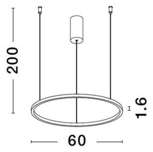 Závěsné LED svítidlo NOVA LUCE TARQUIN 37W 3000K 9345603 stmívatelné Triac