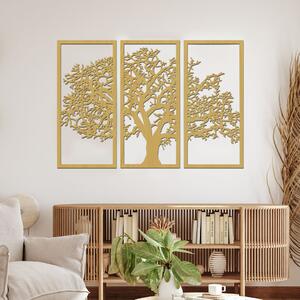 Dřevo života | 3 dílný dřevěný strom XXL | Barva: Světlý dub | Rozměry (cm): 120x86