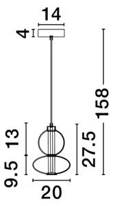 Závěsné LED svítidlo NOVA LUCE BALLY 12W 3000K 9030554 stmívatelné Triac