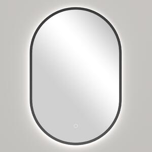 CERANO - Koupelnové LED zrcadlo Balzo, kovový rám - černá matná - 40x60 cm