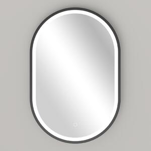 Cerano - koupelnovÃ© led zrcadlo alto, kovovÃ½ rÃ¡m - ÄernÃ¡ matnÃ¡ - 55x100 cm