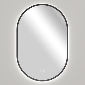 CERANO - Koupelnové LED zrcadlo Valto, kovový rám - černá matná - 40x60 cm