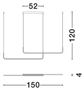 Závěsné LED svítidlo NOVA LUCE STRITA 40W 3000K 9006089 stmívatelné Triac
