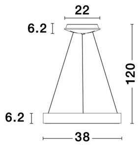 Závěsné LED svítidlo NOVA LUCE RANDO THIN 30W 3000K 9453432 stmívatelné Triac