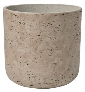 Pottery Pots Venkovní květináč kulatý Charlie L, Grey Washed (barva šedobéžová), kolekce Rough, materiál Fiberclay, průměr 25 cm x v 24 cm, objem cca 9 l
