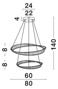 Závěsné LED svítidlo NOVA LUCE AURELIA 72W 3500K 9333063 stmívatelné Triac