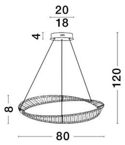 Závěsné LED svítidlo NOVA LUCE AURELIA 43W 3500K 9333062 stmívatelné Triac