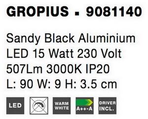 Nástěnné LED svítidlo NOVA LUCE GROPIUS 15W 3000K 9081140