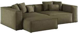-25 % Dny MOMENTI– Cosmopolitan Design Zelená žinylková rohová pohovka Aveiro 254 cm, levá