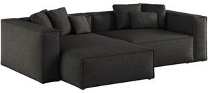 -25 % Dny MOMENTI– Cosmopolitan Design Černá žinylková rohová pohovka Aveiro 254 cm, levá