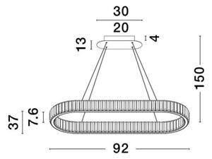 Závěsné LED svítidlo NOVA LUCE AURELIA 48W 3500K 9333073 stmívatelné Triac