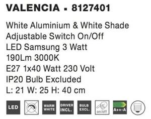 Nástěnné svítidlo NOVA LUCE VALENCIA E27 + LED na čtení 3000K 8127401 bez žárovky